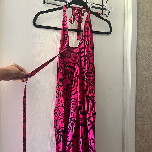 TikiTurtle Pink and Black Patterned Halter Dress - Picture 8 of 8